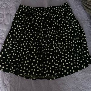 Polka dot elastic waist skirt